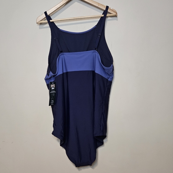 New With Tags Roots One Piece Blue Swimsuit Plus Size 18 - Picture 2 of 7
